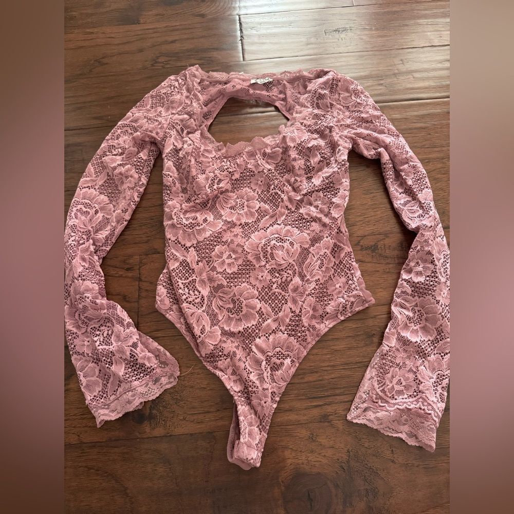 FREE PEOPLE Perfectly Fine Bodysuit in Adobe Rose Sz S